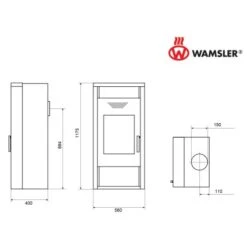 Wamsler Kaminofen Yara Sandstein Schwarz 8 KW EEK: A -Fire Heim Geschaft 1154624 picture 3 1