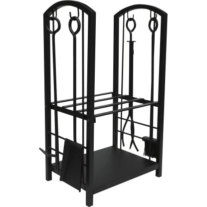 OBI Holzregal Mit Kaminbesteck Kelimutu Schwarz 3 OBI Holzregal Mit Kaminbesteck Kelimutu Schwarz