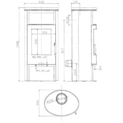 Justus Kaminofen Island 5 II Sandstein-Verkleidung Schwarz 5 KW EEK: A+ -Fire Heim Geschaft 2855187 picture 3