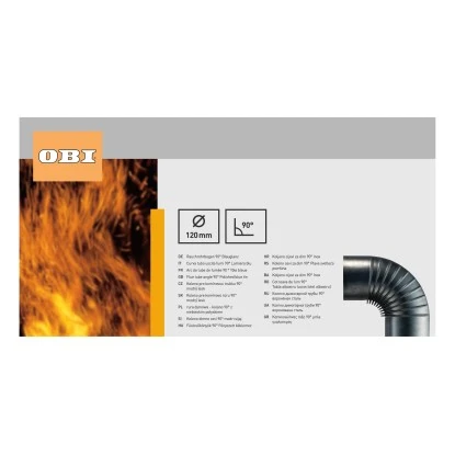 OBI Rauchrohrbogen 90° Ø 120 Mm Blauglanz 4 OBI Rauchrohrbogen 90° Ø 120 Mm Blauglanz – Bild 2