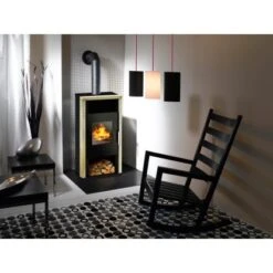 Wamsler Kaminofen Yuna Sandstein-Verkleidung Schwarz 6 KW EEK: A -Fire Heim Geschaft 393918 MPS 1