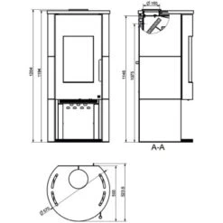 Wamsler Kaminofen Vitus Keramik Schwarz 7 KW EEK: A+ -Fire Heim Geschaft 4047585 4432 9