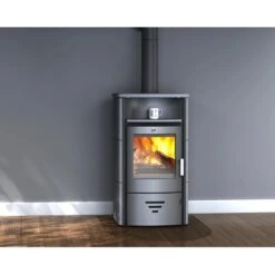 Accente Kaminofen Turin 2.0 Naturstein 6 KW Grau Mit Automatik EEK: A -Fire Heim Geschaft 4251787400026 2881 AB 01