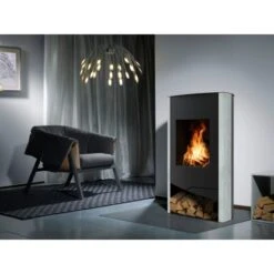 Wamsler Kaminofen N-Line Schwarz Mit Naturstein-Verkleidung 5 KW EEK: A+ -Fire Heim Geschaft 4660114 4432 Kaminofen 2