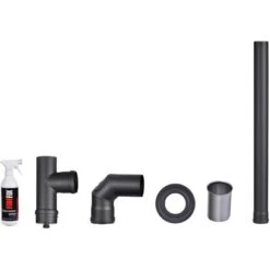 Firefix Pelletofen Anschluss-Set Schwarz 6-teilig