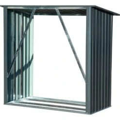 Dobar Kaminholzregal Madera Metall Grau 163 Cm X 83 Cm X 154 Cm -Fire Heim Geschaft 859472 4637 3