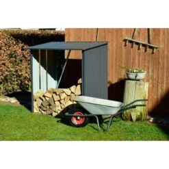 Dobar Kaminholzregal Madera Metall Grau 163 Cm X 83 Cm X 154 Cm -Fire Heim Geschaft 859472 4637 5