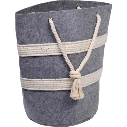 Dobar Filzkorb Für Kaminholz Mit Tragegriffen Grau-Weiß 40 Cm X 40 Cm X 60 Cm 3 Dobar Filzkorb Für Kaminholz Mit Tragegriffen Grau-Weiß 40 Cm X 40 Cm X 60 Cm