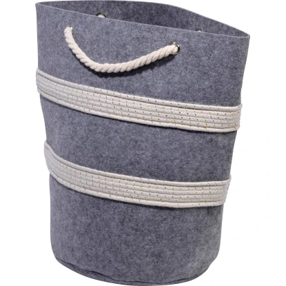 Dobar Filzkorb Für Kaminholz Mit Tragegriffen Grau-Weiß 40 Cm X 40 Cm X 60 Cm 4 Dobar Filzkorb Für Kaminholz Mit Tragegriffen Grau-Weiß 40 Cm X 40 Cm X 60 Cm – Bild 2