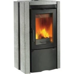 Firefix Kaminofen Ester Naturstein Schwarz-Grau 7,5 KW EEK: A -Fire Heim Geschaft 924905 1009 1