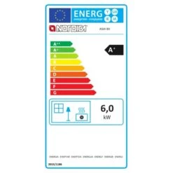 La Nordica Kaminofen Asia Naturstein 6 KW EEK: A+ Gratis Anzündpapier -Fire Heim Geschaft 962802 1009 label