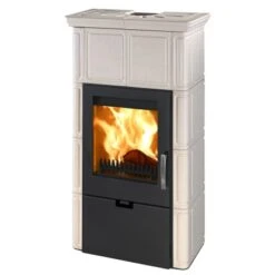 Thorma Kaminofen Landshut III Stahl Keramik Cappuccino 8 KW