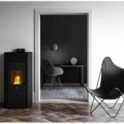 Freepoint Wasserführender Pelletofen Tesis 4,7 - 22,8 KW Anthrazit -Fire Heim Geschaft en Tesis anthrazitAmbiente